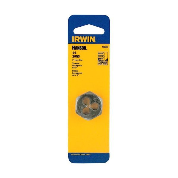 Irwin Irwin Hanson High Carbon Steel SAE Hexagon Machine Screw Die 14-20 1 pc 9335ZR - main